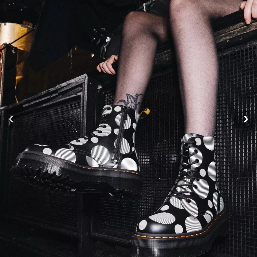 JADON BOOT POLKA DOT SMOOTH LEATHER PLATFORMS - NEW!